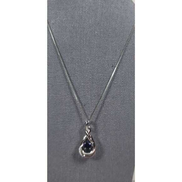 Sterling Silver Floating Stone Infinity Closure Filigree Small Stones Necklace - Picture 1 of 8